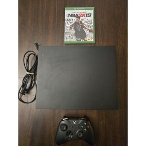 Microsoft Xbox One X Console Black 1TB w/ Controller + Cords + 1 Game TESTED